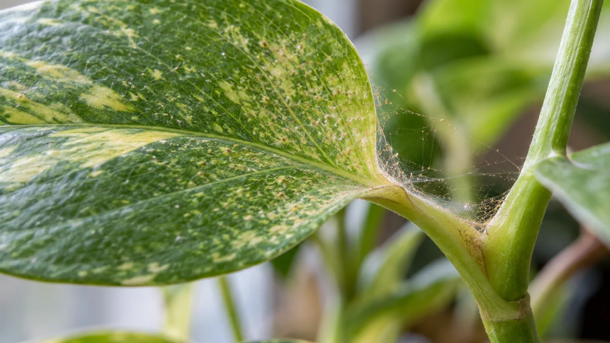 Photo illustrating how to identify spider mites on houseplants