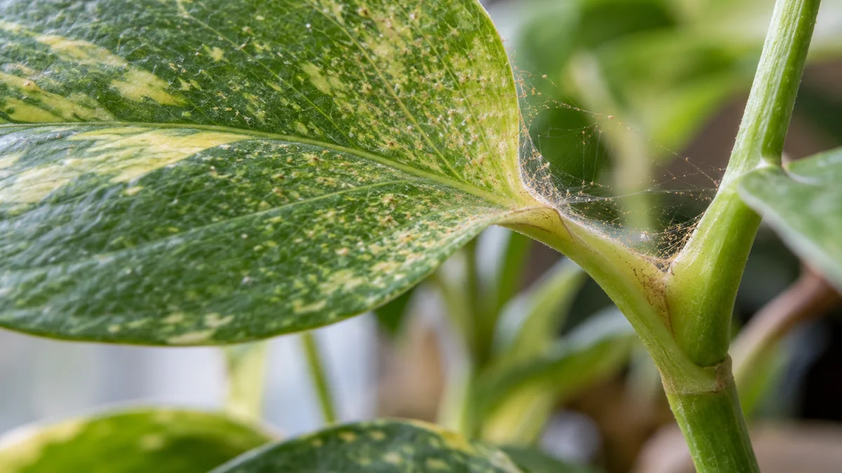 Photo detail related to how to identify spider mites on houseplants