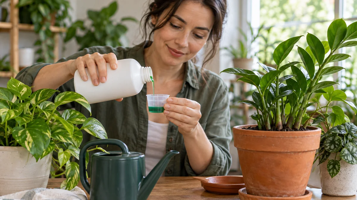 Photo illustrating when and how to fertilize potted plants