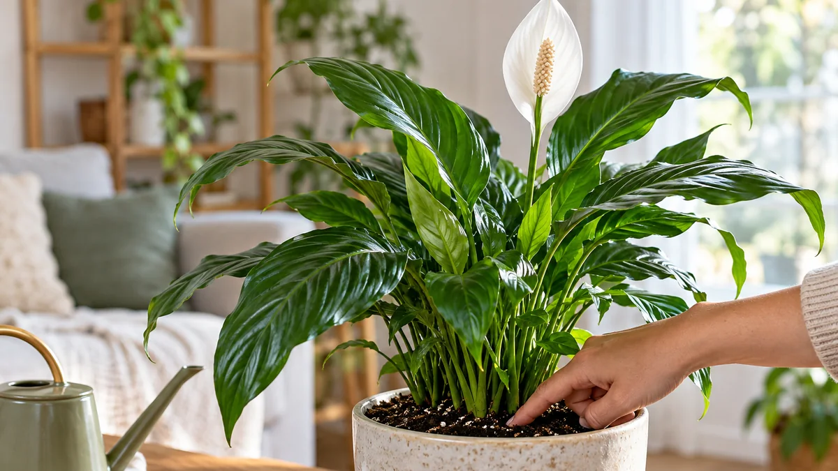 Photo illustrating peace lily care: how to tell when it needs water