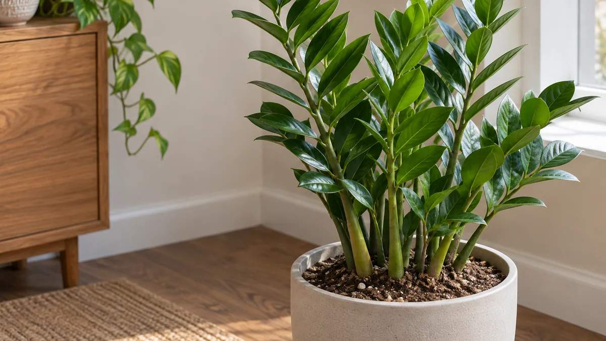 Photo detail related to how to care for a zz plant and avoid overwatering