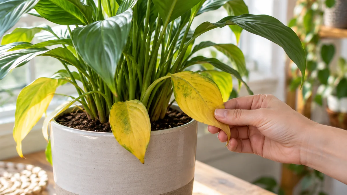 Photo detail related to how to diagnose and fix yellow leaves on houseplants