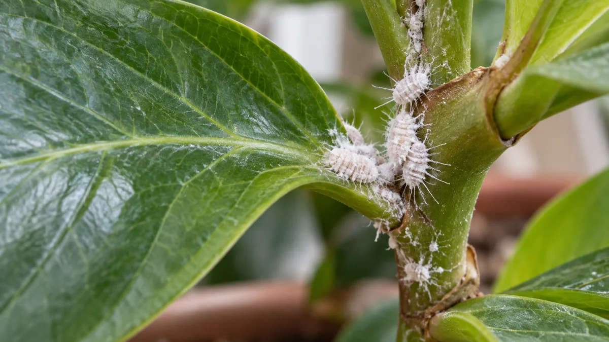 Photo detail related to how to identify and manage mealybugs on plants