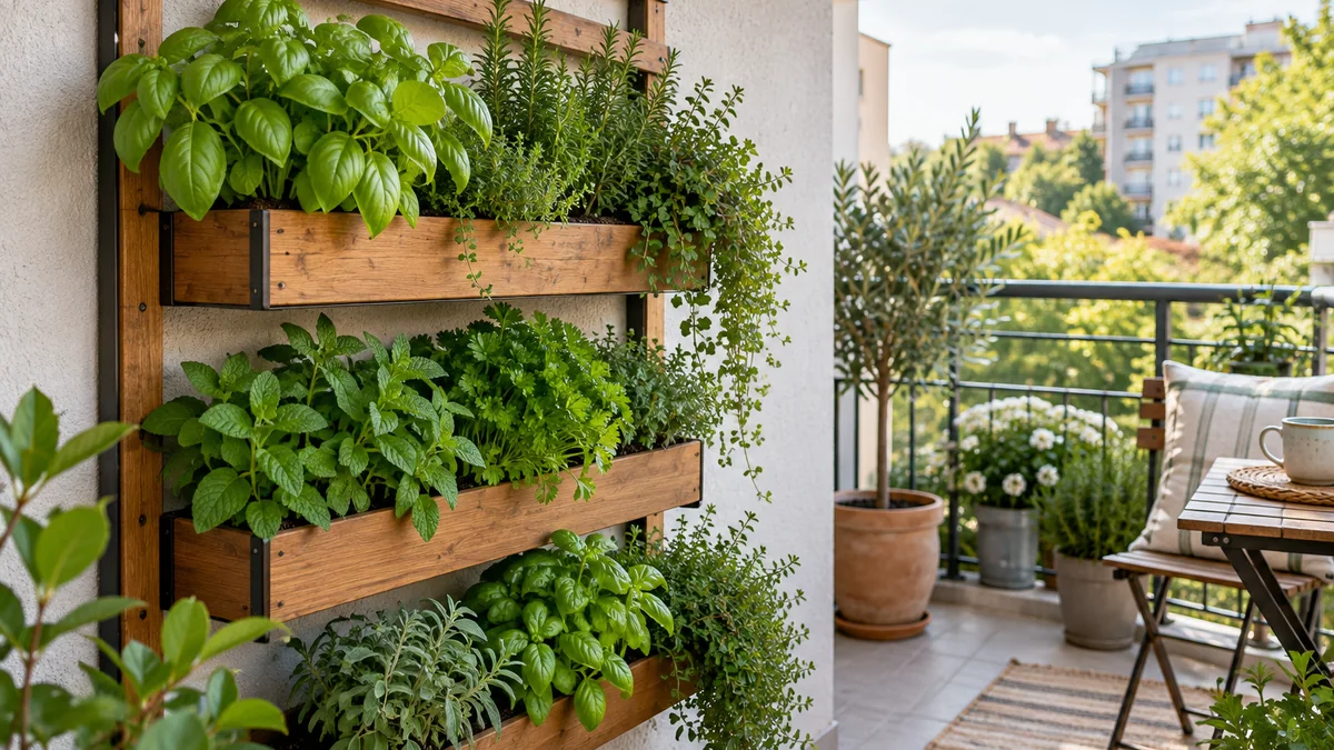 Photo illustrating how to build a simple vertical garden at home