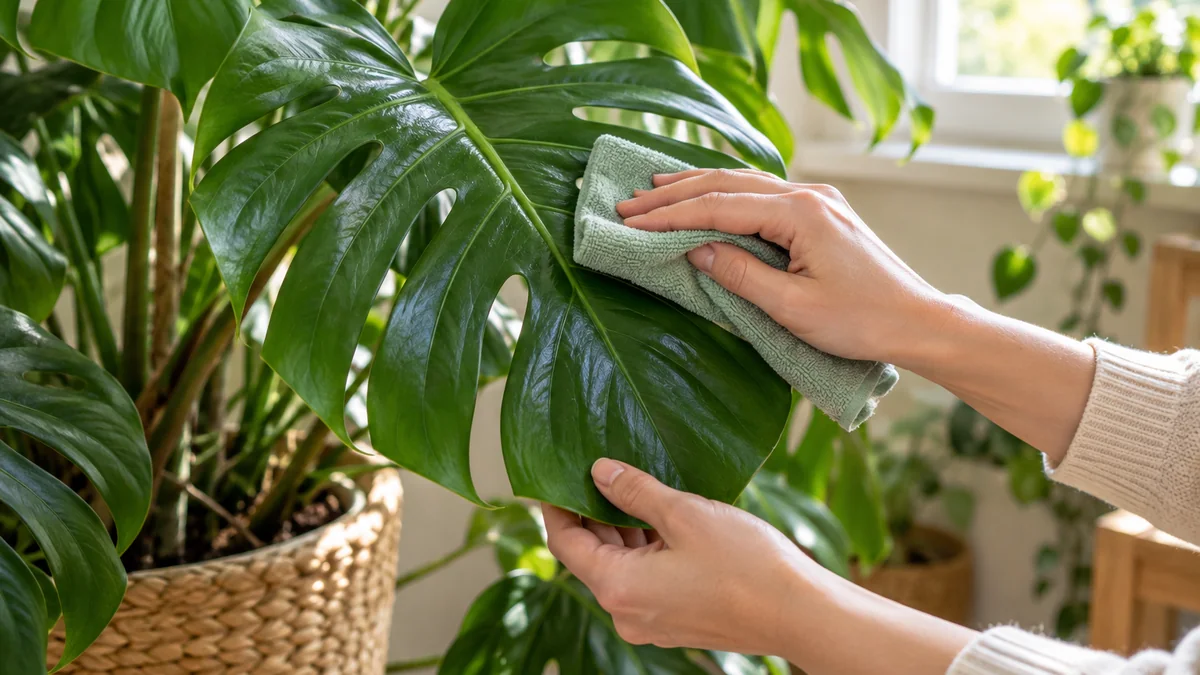 Photo detail related to how to clean houseplant leaves without damaging them