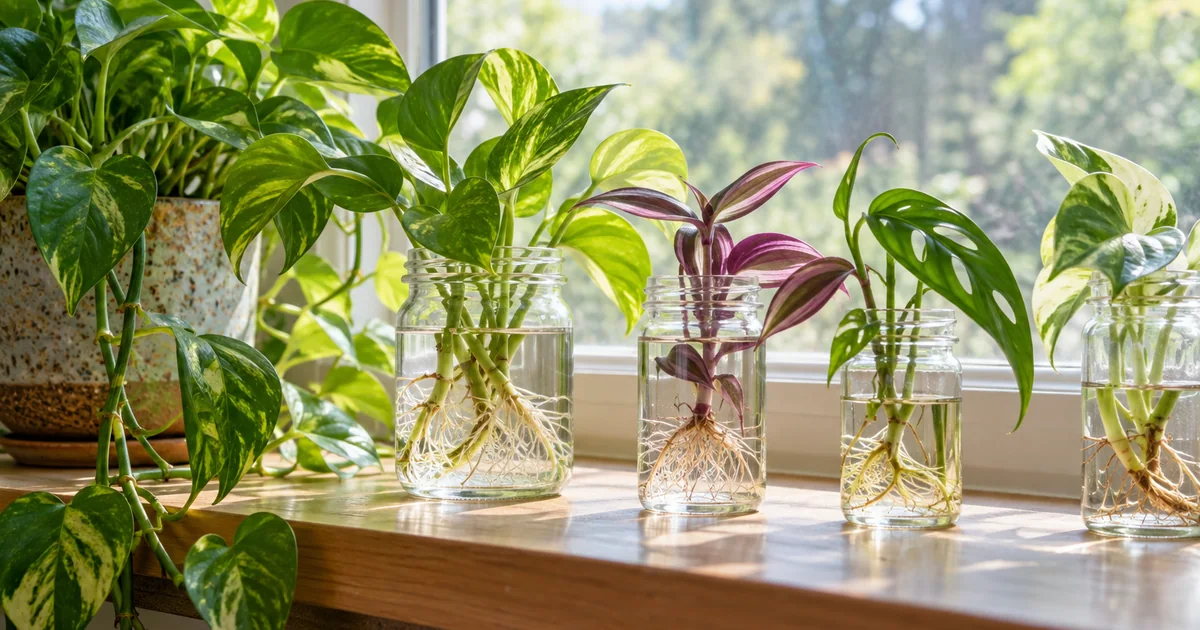 Botanical photo illustrating how to propagate plants from cuttings