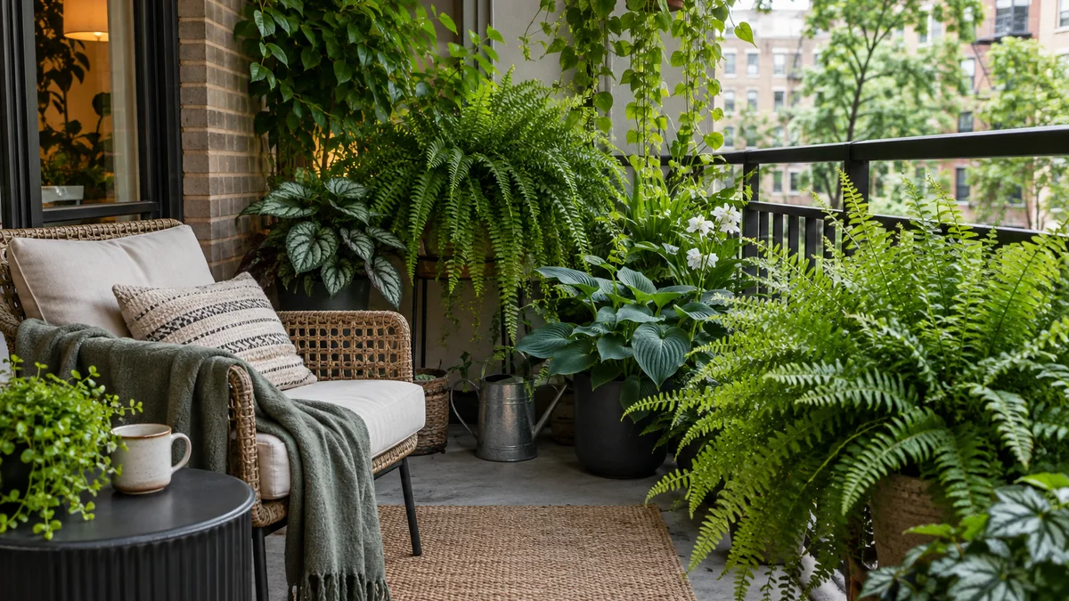 Photo illustrating how to choose plants for a shady balcony