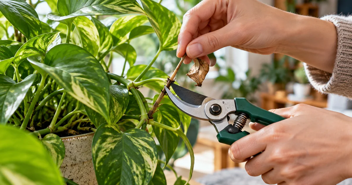 Botanical photo illustrating how to prune houseplants safely