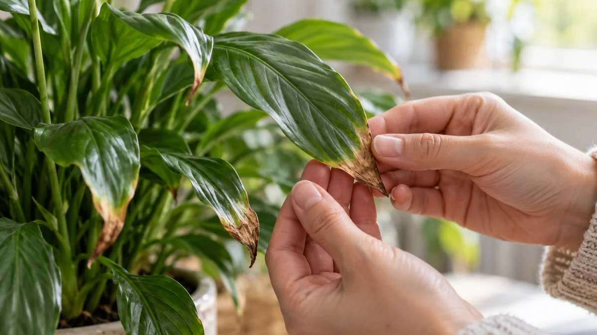 Photo illustrating why houseplant leaf tips turn brown