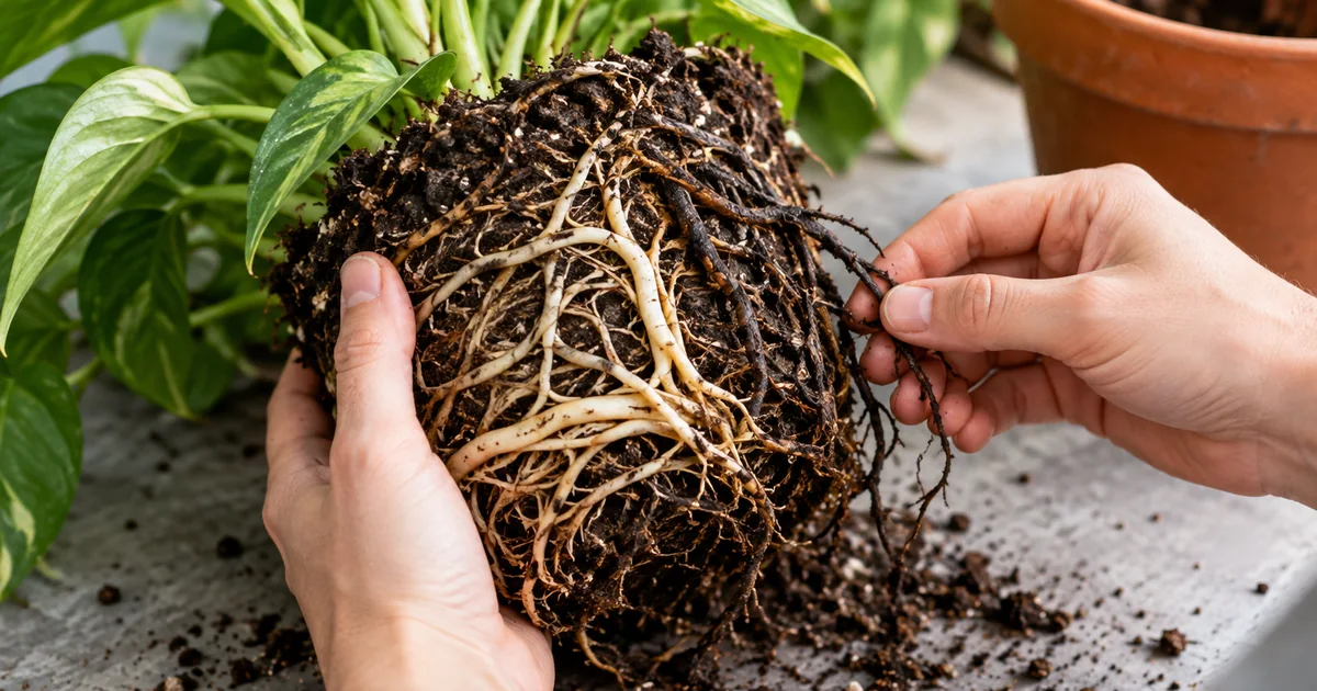 Botanical photo illustrating how to spot root rot in potted plants