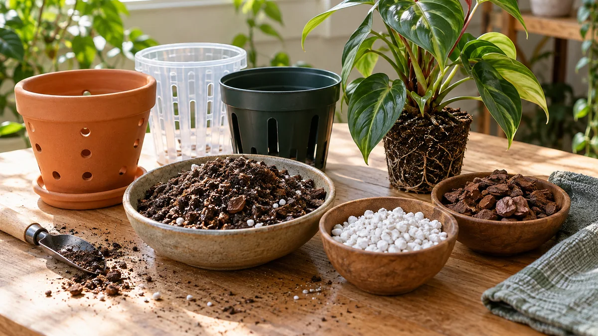 Photo detail related to how to choose pots and potting mix for houseplants